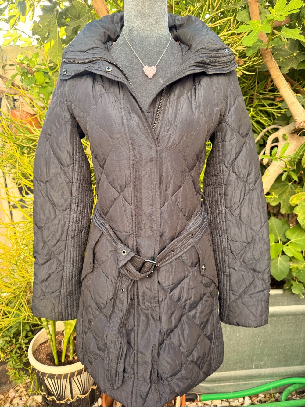 Burberry Black Quilted Belted Puffer Coat